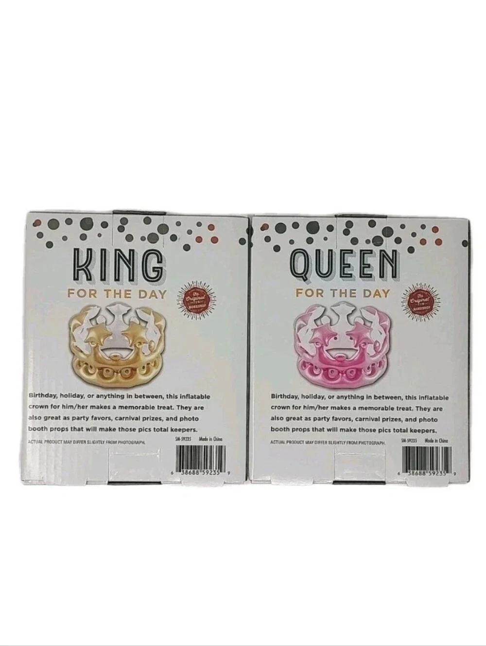 NEW King and Queen Inflatable Party Hat Crowns Wedding Bridal Shower Birthday